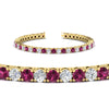 Load image into Gallery viewer, real-diamond-tennis-bracelet-with-pink-sapphire-9-carat-in-yellow-gold-FDBRC8635ROGSADRPIANGLE2-9.00_20CT-NL-YG
