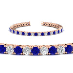 Load image into Gallery viewer, real-diamond-tennis-bracelet-with-sapphire-9-carat-in-rose-gold-FDBRC8635ROGSABLANGLE2-9.00_20CT-NL-RG
