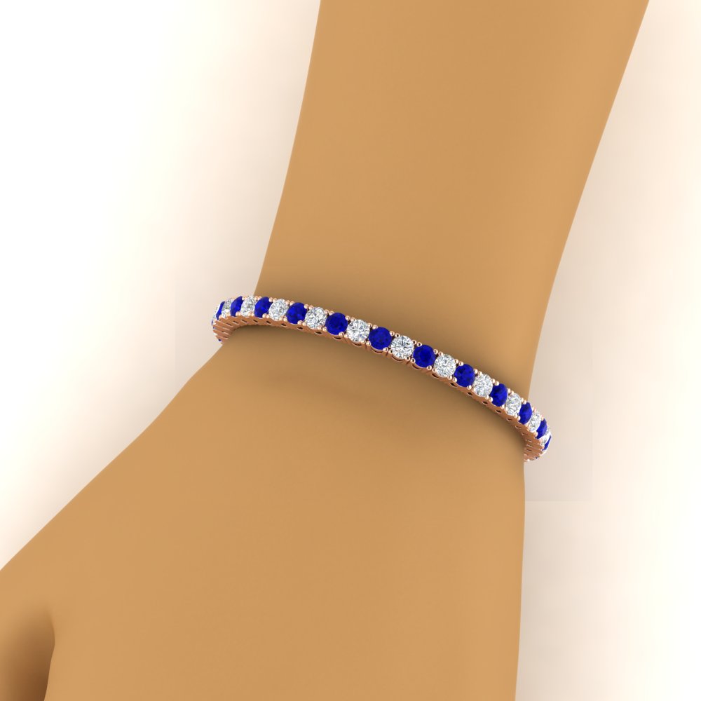 real-diamond-tennis-bracelet-with-sapphire-9-carat-in-rose-gold-FDBRC8635ROGSABLHAND-9.00_20CT-NL-RG