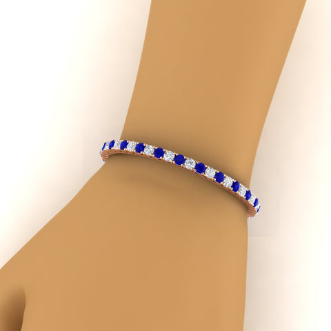 real-diamond-tennis-bracelet-with-sapphire-9-carat-in-rose-gold-FDBRC8635ROGSABLHAND-9.00_20CT-NL-RG