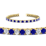 Load image into Gallery viewer, real-diamond-tennis-bracelet-with-sapphire-9-carat-in-yellow-gold-FDBRC8635ROGSABLANGLE2-9.00_20CT-NL-YG
