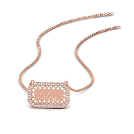 Rectangle Shaped Name Necklace
