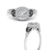 Load image into Gallery viewer, rollover-halo-cushion-nature-inspired-black-diamond-engagement-ring-in-FD10044CURGBLACKANGLE3-NL-WG