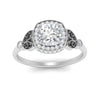 Load image into Gallery viewer, rollover-halo-cushion-nature-inspired-black-diamond-engagement-ring-in-FD10044CURGBLACKANGLE3-NL-WG