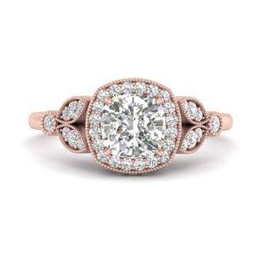 Rollover Halo Nature Inspired Diamond Ring