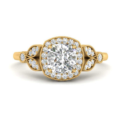 Rollover Halo Nature Inspired Diamond Ring