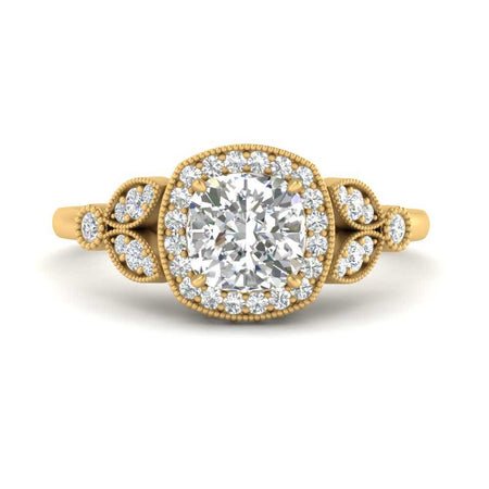Rollover Halo Nature Inspired Diamond Ring