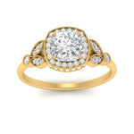 Load image into Gallery viewer, rollover-halo-cushion-nature-inspired-diamond-engagement-ring-in-FD10044CURANGLE3-NL-YG

