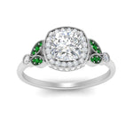 Load image into Gallery viewer, rollover-halo-cushion-nature-inspired-emerald-engagement-ring-in-FD10044CURGEMGRANGLE3-NL-WG

