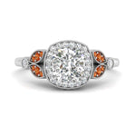 Load image into Gallery viewer, rollover-halo-cushion-nature-inspired-orange-sapphire-engagement-ring-in-FD10044CURGSAORANGLE3-NL-WG
