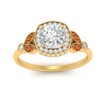 Load image into Gallery viewer, rollover-halo-cushion-nature-inspired-orange-sapphire-engagement-ring-in-FD10044CURGSAORANGLE3-NL-YG
