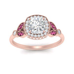 Load image into Gallery viewer, rollover-halo-cushion-nature-inspired-pink-sapphire-engagement-ring-in-FD10044CURGSADRPIANGLE3-NL-RG
