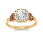 Load image into Gallery viewer, rollover-halo-cushion-nature-inspired-pink-sapphire-engagement-ring-in-FD10044CURGSADRPIANGLE3-NL-YG
