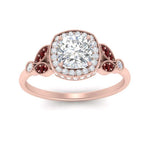 Load image into Gallery viewer, rollover-halo-cushion-nature-inspired-ruby-engagement-ring-in-FD10044CURGRUDRANGLE3-NL-RG
