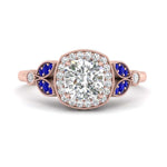 Load image into Gallery viewer, rollover-halo-cushion-nature-inspired-sapphire-engagement-ring-in-FD10044CURGSABLANGLE3-NL-RG
