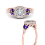 Load image into Gallery viewer, rollover-halo-cushion-nature-inspired-sapphire-engagement-ring-in-FD10044CURGSABLANGLE3-NL-RG
