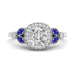 Load image into Gallery viewer, rollover-halo-cushion-nature-inspired-sapphire-engagement-ring-in-FD10044CURGSABLANGLE3-NL-WG
