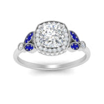 Load image into Gallery viewer, rollover-halo-cushion-nature-inspired-sapphire-engagement-ring-in-FD10044CURGSABLANGLE3-NL-WG
