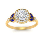Load image into Gallery viewer, rollover-halo-cushion-nature-inspired-sapphire-engagement-ring-in-FD10044CURGSABLANGLE3-NL-YG
