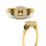 Load image into Gallery viewer, rollover-halo-semi-mount-nature-inspired-black-diamond-engagement-ring-in-FD10044SMRGBLACKANGLE3-NL-YG
