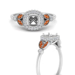 Load image into Gallery viewer, rollover-halo-semi-mount-nature-inspired-orange-sapphire-engagement-ring-in-FD10044SMRGSAORANGLE3-NL-WG
