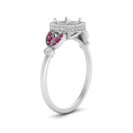 Load image into Gallery viewer, rollover-halo-semi-mount-nature-inspired-pink-sapphire-engagement-ring-in-FD10044SMRGSADRPIANGLE3-NL-WG
