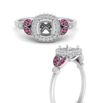 Load image into Gallery viewer, rollover-halo-semi-mount-nature-inspired-pink-sapphire-engagement-ring-in-FD10044SMRGSADRPIANGLE3-NL-WG
