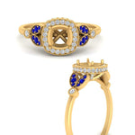 Load image into Gallery viewer, rollover-halo-semi-mount-nature-inspired-sapphire-engagement-ring-in-FD10044SMRGSABLANGLE3-NL-YG
