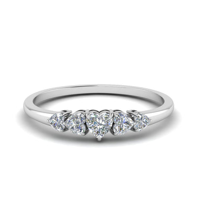 Heart Shape 5 Stone Ring