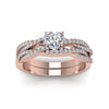 Load image into Gallery viewer, romantic-lab-grown-heart-shape-twisted-vine-wedding-set-in-14K-rose-gold-FD8233HTANGLE5-NL-RG