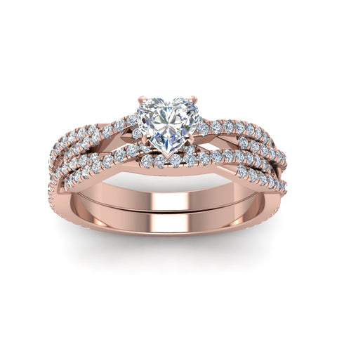 romantic-lab-grown-heart-shape-twisted-vine-wedding-set-in-14K-rose-gold-FD8233HTANGLE5-NL-RG