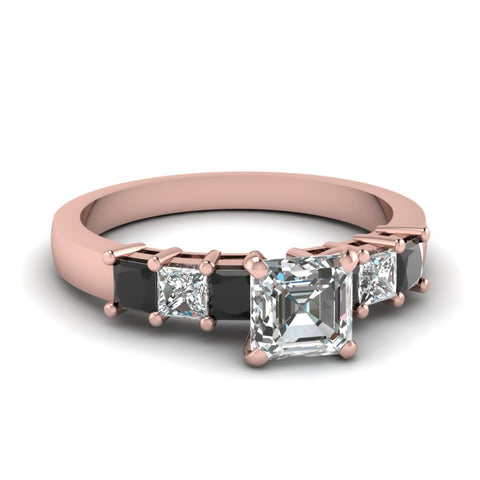 rose-gold-asscher-white-diamond-engagement-wedding-ring-with-black-diamond-in-prong-set-FDENS1027ASRGBLACK-NL-RG