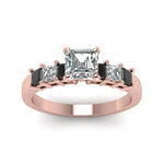 Load image into Gallery viewer, rose-gold-asscher-white-diamond-engagement-wedding-ring-with-black-diamond-in-prong-set-FDENS1027ASRGBLACKANGLE5-NL-RG_e8d3b9d7-42ea-47d5-b7b7-a4e923e3d149
