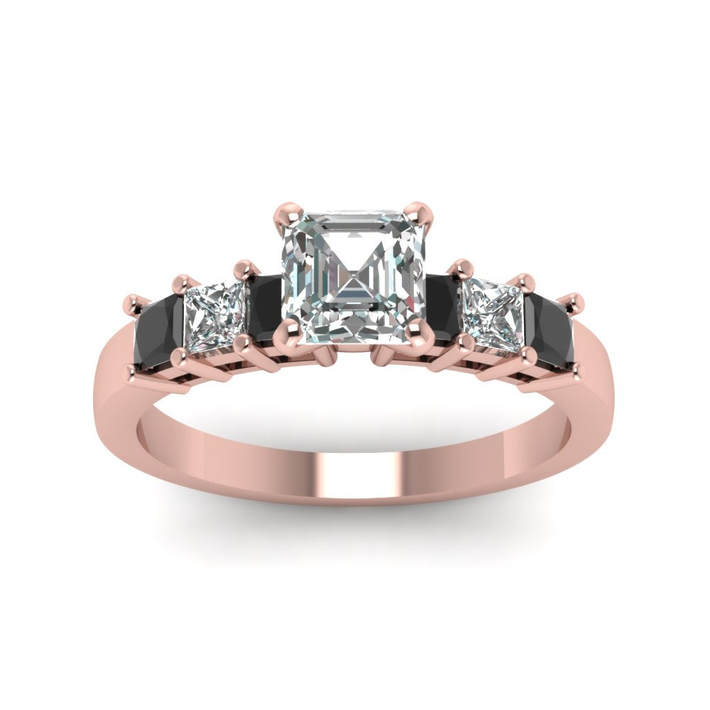rose-gold-asscher-white-diamond-engagement-wedding-ring-with-black-diamond-in-prong-set-FDENS1027ASRGBLACKANGLE5-NL-RG_e8d3b9d7-42ea-47d5-b7b7-a4e923e3d149