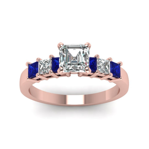 rose-gold-asscher-white-diamond-engagement-wedding-ring-with-blue-sapphire-in-prong-set-FDENS1027ASRGSABLANGLE5-NL-RG