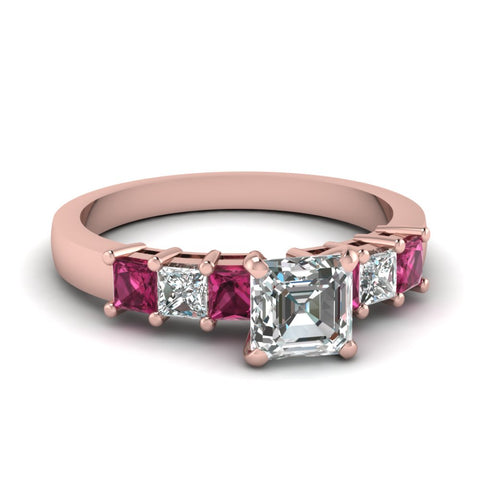 rose-gold-asscher-white-diamond-engagement-wedding-ring-with-dark-pink-sapphire-in-prong-set-FDENS1027ASRGSADRPI-NL-RG