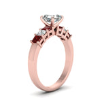 Load image into Gallery viewer, rose-gold-asscher-white-diamond-engagement-wedding-ring-with-red-ruby-in-prong-set-FDENS1027ASRGRUDRANGLE2-NL-RG_12c28117-4caf-4833-98bf-00af22205066
