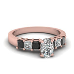 Load image into Gallery viewer, rose-gold-cushion-white-diamond-engagement-wedding-ring-with-black-diamond-in-prong-set-FDENS1027CURGBLACK-NL-RG_757609ee-d02b-4df2-a9d7-d8ef3c6b321f
