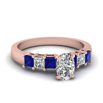 Load image into Gallery viewer, rose-gold-cushion-white-diamond-engagement-wedding-ring-with-blue-sapphire-in-prong-set-FDENS1027CURGSABL-NL-RG
