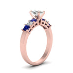 Load image into Gallery viewer, rose-gold-cushion-white-diamond-engagement-wedding-ring-with-blue-sapphire-in-prong-set-FDENS1027CURGSABLANGLE2-NL-RG
