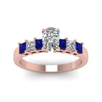 Load image into Gallery viewer, rose-gold-cushion-white-diamond-engagement-wedding-ring-with-blue-sapphire-in-prong-set-FDENS1027CURGSABLANGLE5-NL-RG
