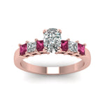 Load image into Gallery viewer, rose-gold-cushion-white-diamond-engagement-wedding-ring-with-dark-pink-sapphire-in-prong-set-FDENS1027CURGSADRPIANGLE5-NL-RG
