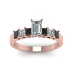 Load image into Gallery viewer, rose-gold-emerald-white-diamond-engagement-wedding-ring-with-black-diamond-in-prong-set-FDENS1027EMRGBLACKANGLE5-NL-RG_0616dc74-88f0-491c-8921-633f427ee630
