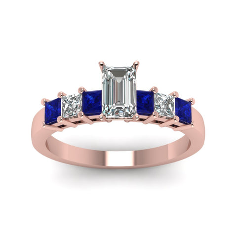 rose-gold-emerald-white-diamond-engagement-wedding-ring-with-blue-sapphire-in-prong-set-FDENS1027EMRGSABLANGLE5-NL-RG