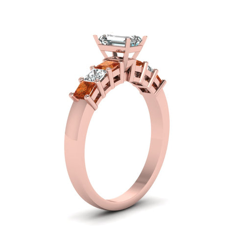 rose-gold-emerald-white-diamond-engagement-wedding-ring-with-orange-sapphire-in-prong-set-FDENS1027EMRGSAORANGLE2-NL-RG