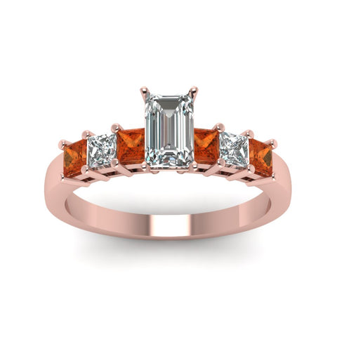rose-gold-emerald-white-diamond-engagement-wedding-ring-with-orange-sapphire-in-prong-set-FDENS1027EMRGSAORANGLE5-NL-RG