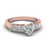 Load image into Gallery viewer, rose-gold-heart-white-diamond-engagement-wedding-ring-in-prong-set-FDENS1027HTR-Nl-RG
