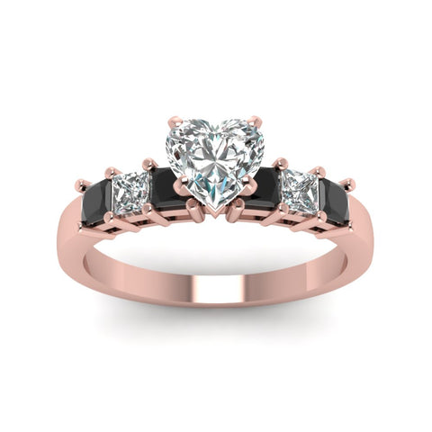 rose-gold-heart-white-diamond-engagement-wedding-ring-with-black-diamond-in-prong-set-FDENS1027HTRGBLACKANGLE5-NL-RG