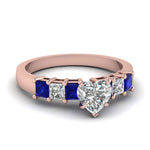 Load image into Gallery viewer, rose-gold-heart-white-diamond-engagement-wedding-ring-with-blue-sapphire-in-prong-set-FDENS1027HTRGSABL-NL-RG_86555a85-f0a7-4056-bb12-d0ec3ef6afe6
