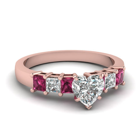 rose-gold-heart-white-diamond-engagement-wedding-ring-with-dark-pink-sapphire-in-prong-set-FDENS1027HTRGSADRPI-NL-RG